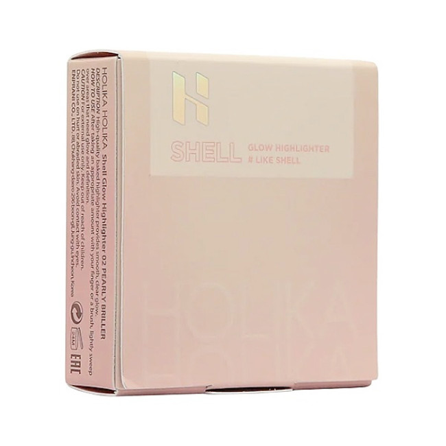 Хайлайтер для лица Holika Shell Glow Highlighter 02 Pearly Briller, фото 6 Хайлайтер для лица Holika Shell Glow Highlighter 02 Pearly Briller, фото 6